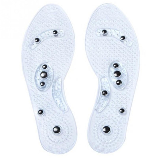 Shoe Inserts Unisex Transparent Shoe Insole Silicone Magnet Therapy Massage Anti-fatigue Shoe Pad