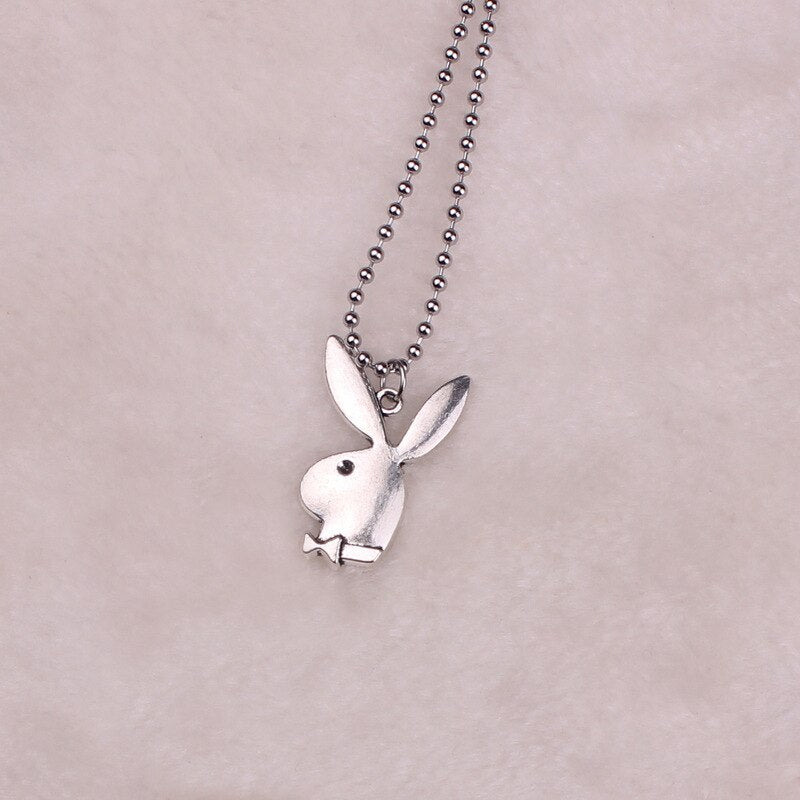 New Women Fashion Cute Long Ear Bunny Pendant Necklaces Charm Playboy Necklace Party Jewelry Collier Femme