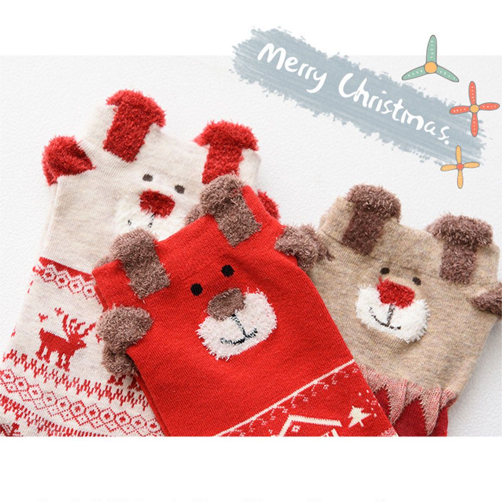 New Women Sock Winter Warm Christmas Gifts Stereo Socks Soft Cotton Cute Santa Claus Deer Socks Xmas Christmas Socks Cute