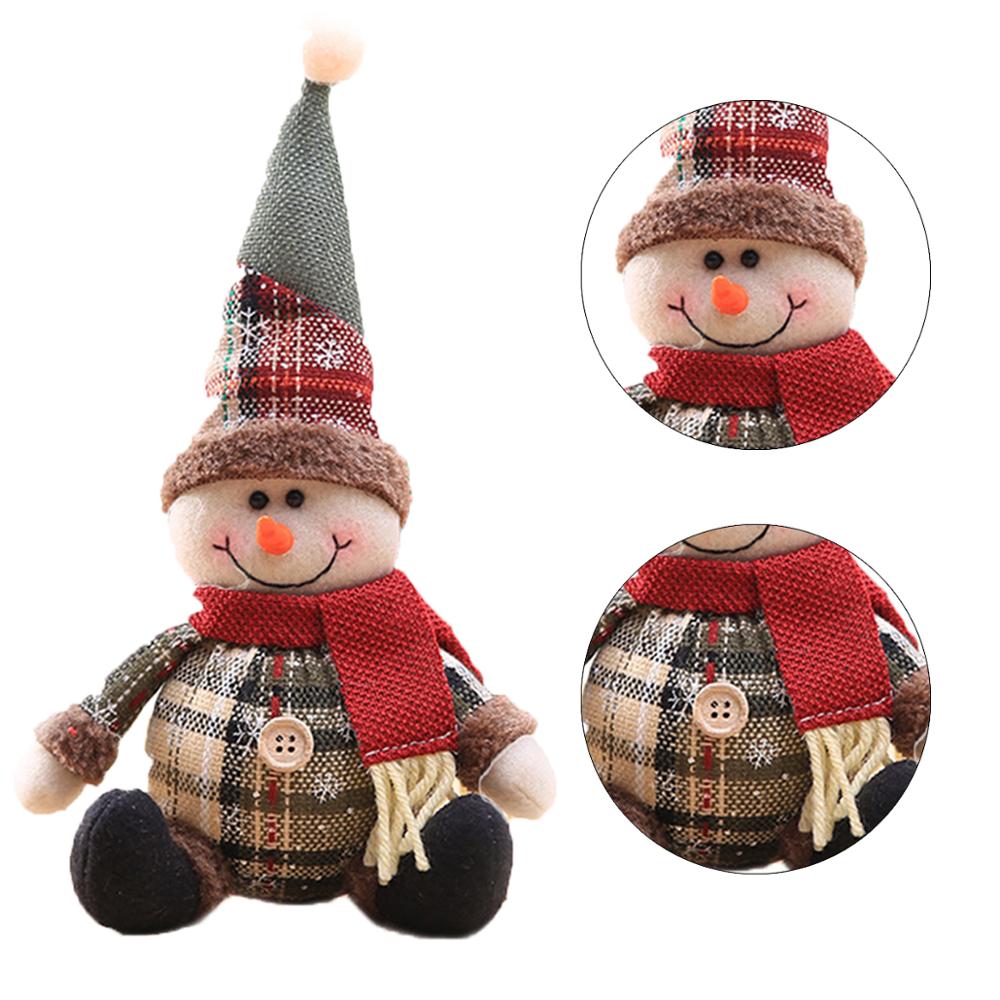 Santa Claus Christmas Ornaments Tree Decor Elk Snowman Plush Christmas Doll Decorations For Home 2019 Navidad Pendant Gift Kids