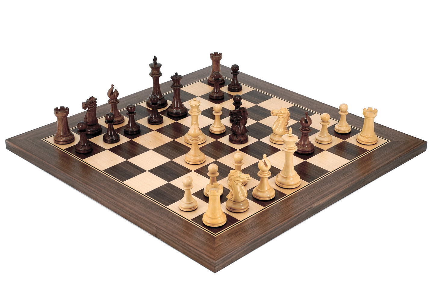 Walnut/Maple Wooden International Chess Board