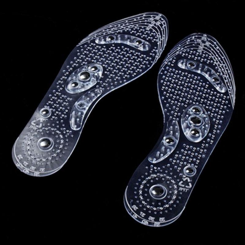 Shoe Inserts Unisex Transparent Shoe Insole Silicone Magnet Therapy Massage Anti-fatigue Shoe Pad