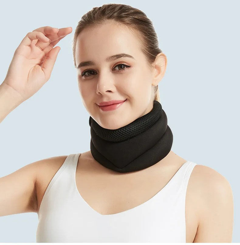 Three layer sponge neck support, breathable, high elasticity, anti bowing, forward leaning, cervical neck decompression, office neck cover