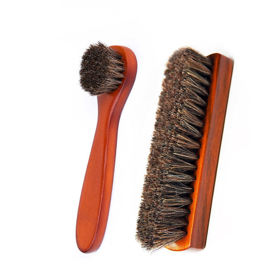 Wood Horsehair Shoe Brush Large Leather Shoe Brush Set Horsehair Shoe Brush Set