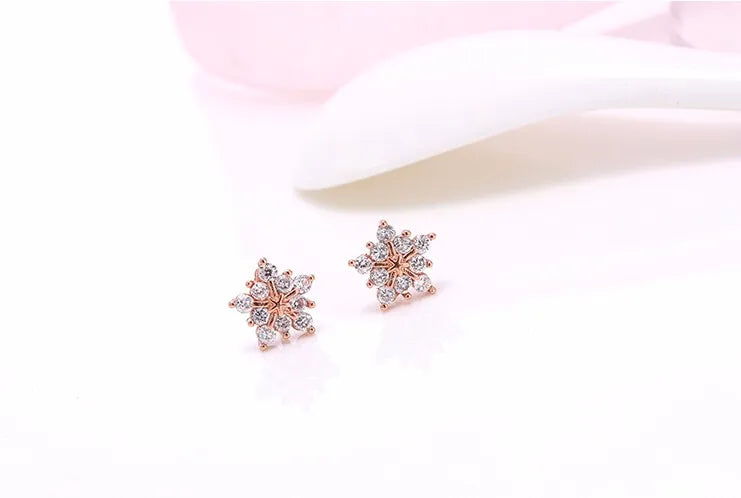 Stud Earring New Hot Sell Trendy Super Shiny Zircon Ice Flower 925 Sterling Silver Earrings for Women Wholesale Jewelry