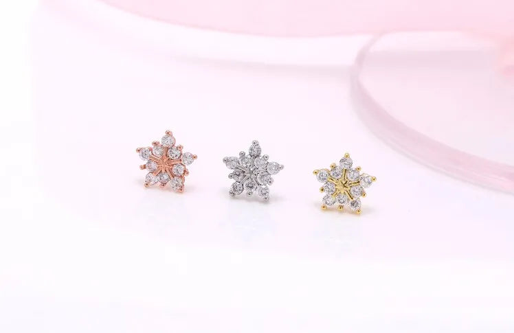 Stud Earring New Hot Sell Trendy Super Shiny Zircon Ice Flower 925 Sterling Silver Earrings for Women Wholesale Jewelry