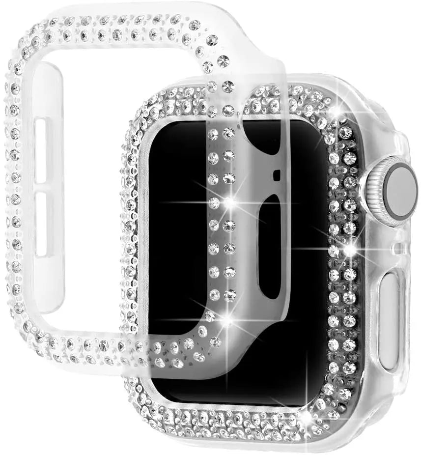 Diamond Bumper Protective Case for Apple Watch Cover Series 6 SE 5 4 3 2 1 38MM 42MM For Iwatch 6 5 4 40mm 44mm watch band strap