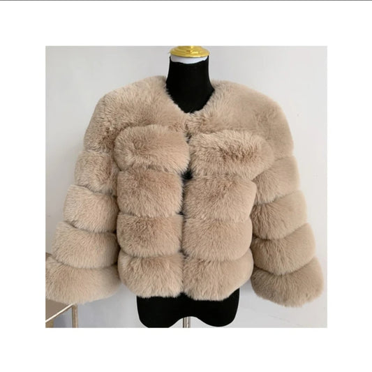 2023 Women Faux Fur Coat Jacket Korea Fashion Fur Coat Jacket Warm Feather Coats Cardigan Short Outercoat Party Elegant Outwear