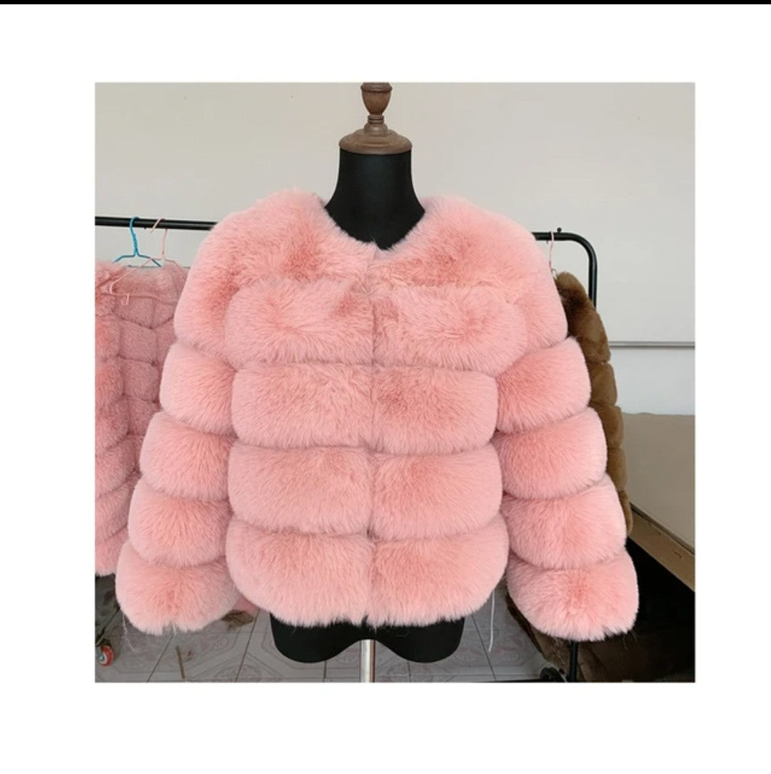 2023 Women Faux Fur Coat Jacket Korea Fashion Fur Coat Jacket Warm Feather Coats Cardigan Short Outercoat Party Elegant Outwear