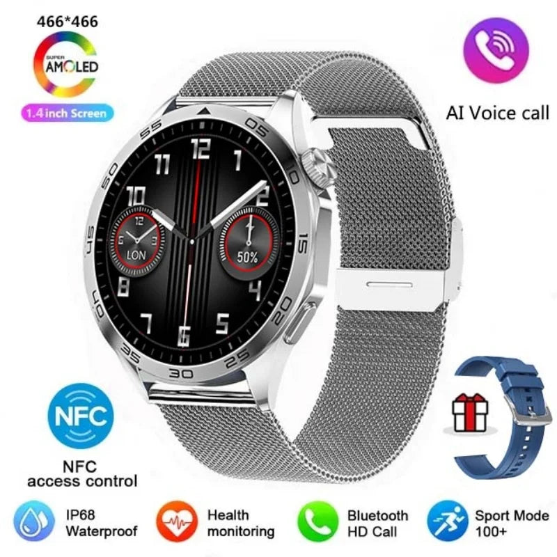 2024 New For Huawei Xiaomi Men GT4 Pro Smartwatch Bluetooth Call GPS Track Compass AMOLED 466*466 HD screen Men Smartwatch