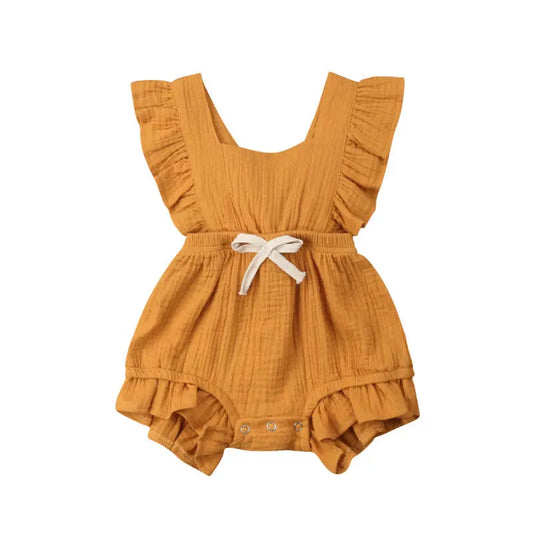 6 Colors Newborn Infant Toddler Clothes Baby Girl Rompers Ruffle Solid Jumpsuit Outfits Sunsuit Children Kids Clothing