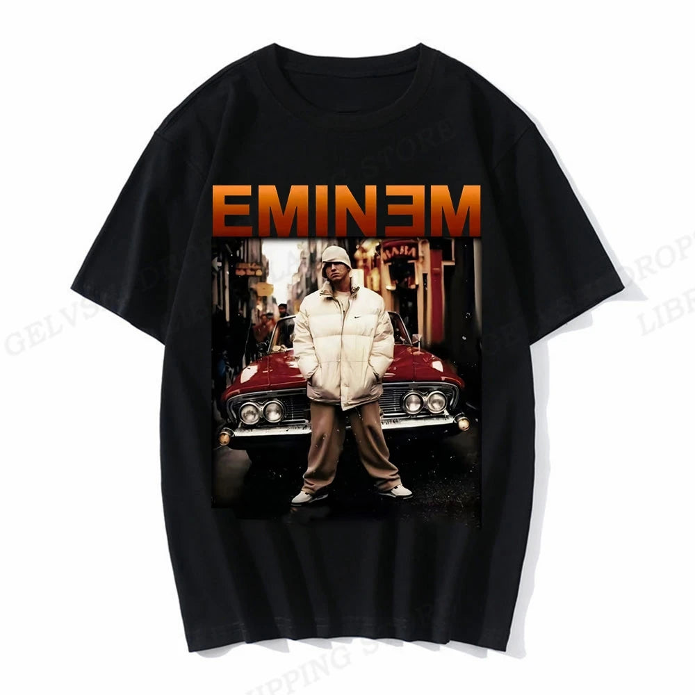 Men's T-shirt Eminem T Shirt Men Fashion T-shirts Cotton Tshirt Kids Hip Hop Tops Tees Women Tshirt Tops Rapper Camiseta Boy Tee