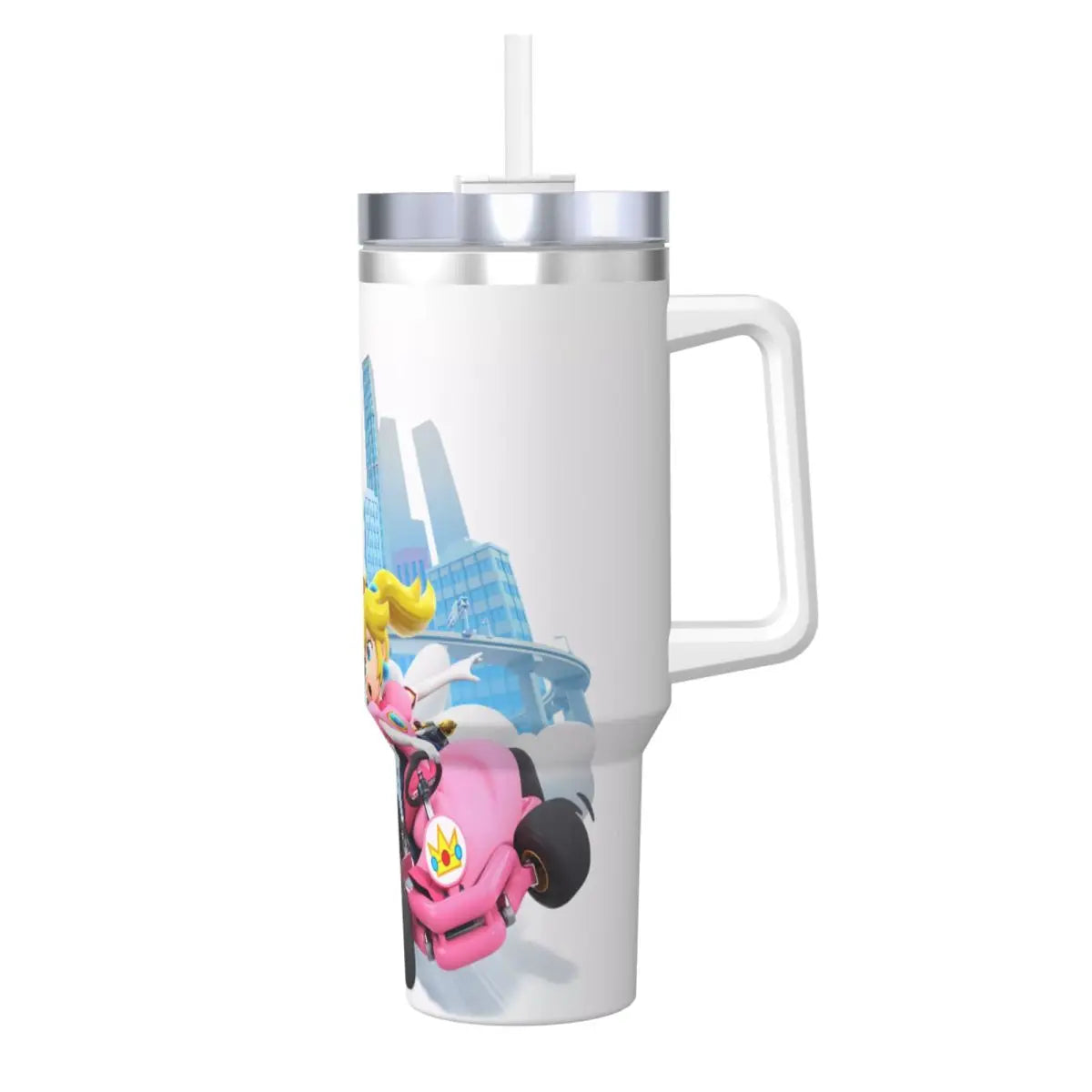 Stainless Steel Tumbler Super Mario Kart Mugs Cup With Straws Camping Cold Hot Water Bottle Heat Preservation 40oz Thermal Cups