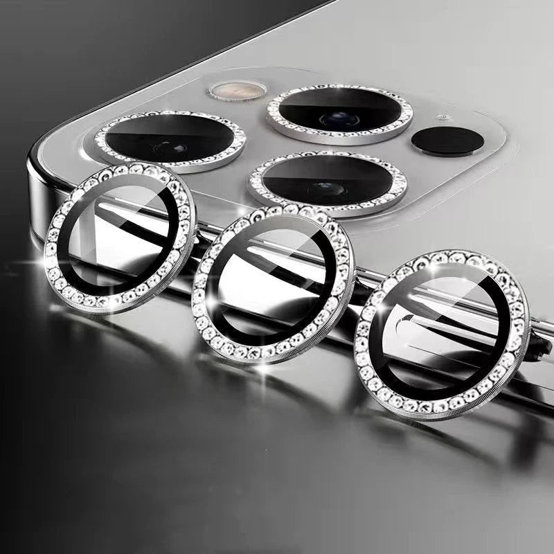 Diamond Metal Camera Lens Protector Glass For iPhone 15 Pro Max 14 Plus 13 Mimi 14 13 12 Pro Camera Lens Protective Full Film