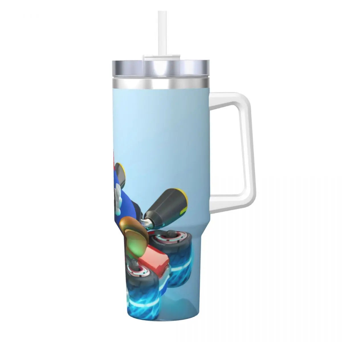 Stainless Steel Tumbler Super Mario Kart Mugs Cup With Straws Camping Cold Hot Water Bottle Heat Preservation 40oz Thermal Cups