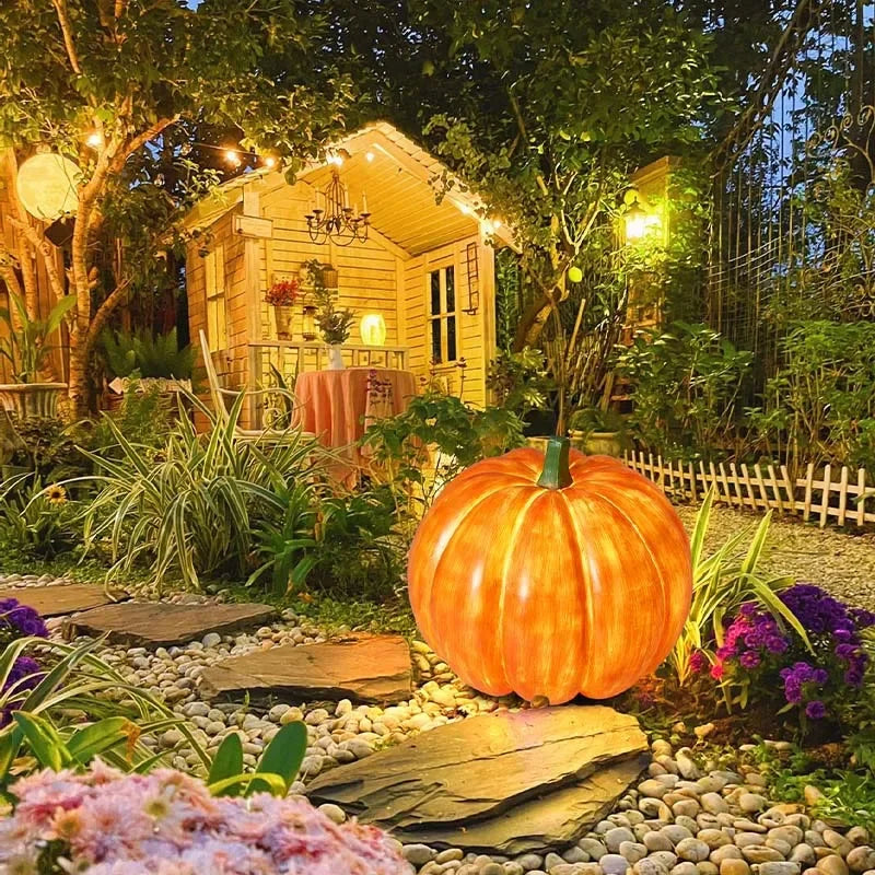 Outdoor pumpkin lamp waterproof courtyard garden villa terrace portable Halloween atmosphere solar lawn lamp