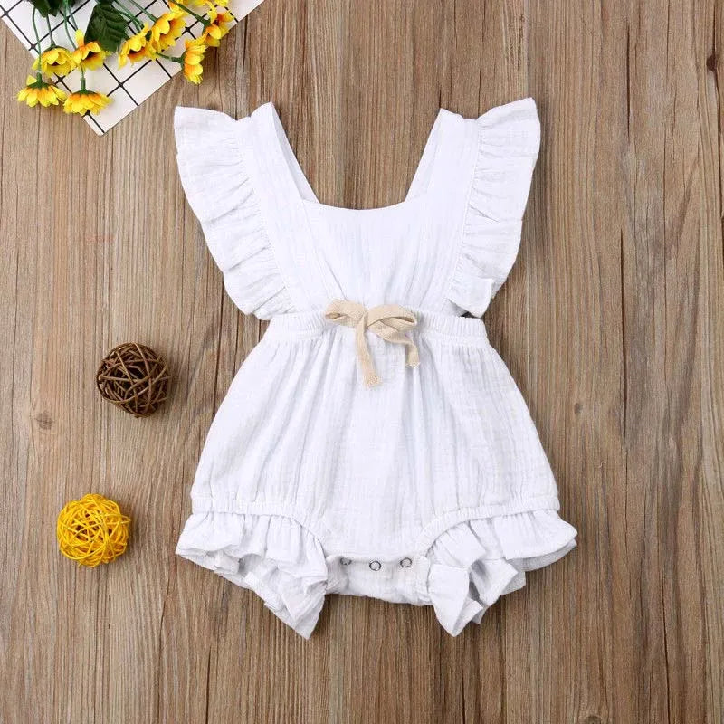 6 Colors Newborn Infant Toddler Clothes Baby Girl Rompers Ruffle Solid Jumpsuit Outfits Sunsuit Children Kids Clothing
