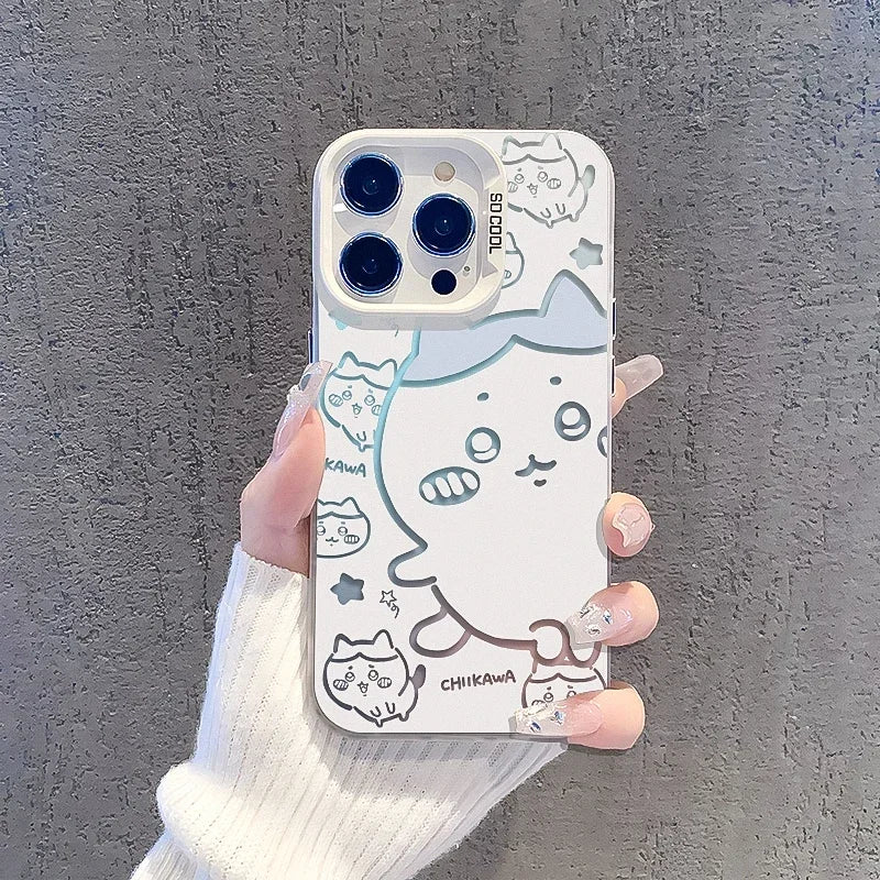 MINISO Usagi Hachiware Chiikawa Iphone Phone Case Kawaii Cute Anime Cartoon Suit for Iphone Series 12 13 14 15 Pro ProMAX Plus