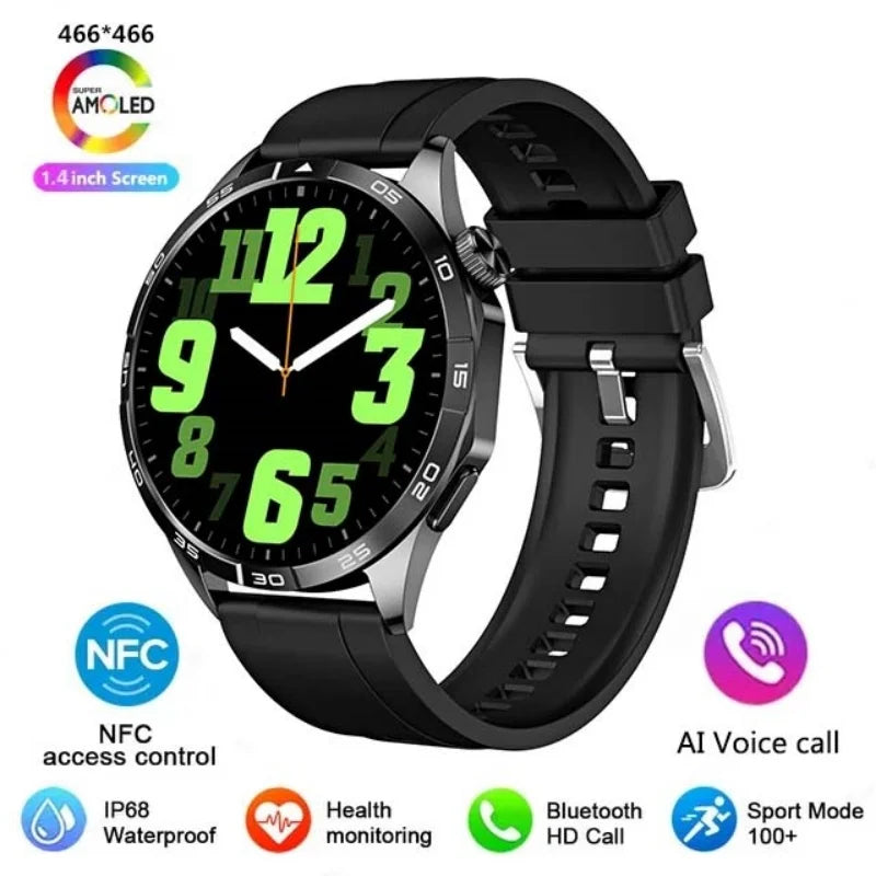 2024 New For Huawei Xiaomi Men GT4 Pro Smartwatch Bluetooth Call GPS Track Compass AMOLED 466*466 HD screen Men Smartwatch